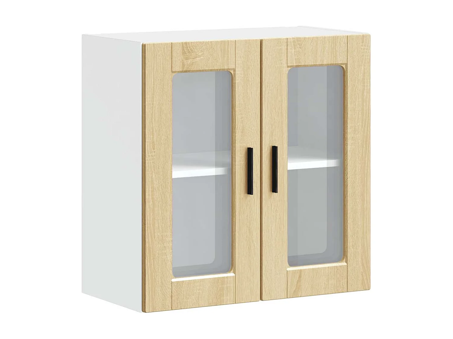 Armoire murale de cuisine et porte en verre Porto chêne sonoma