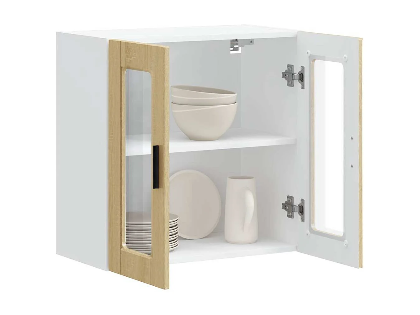 Armoire murale de cuisine et porte en verre Porto chêne sonoma