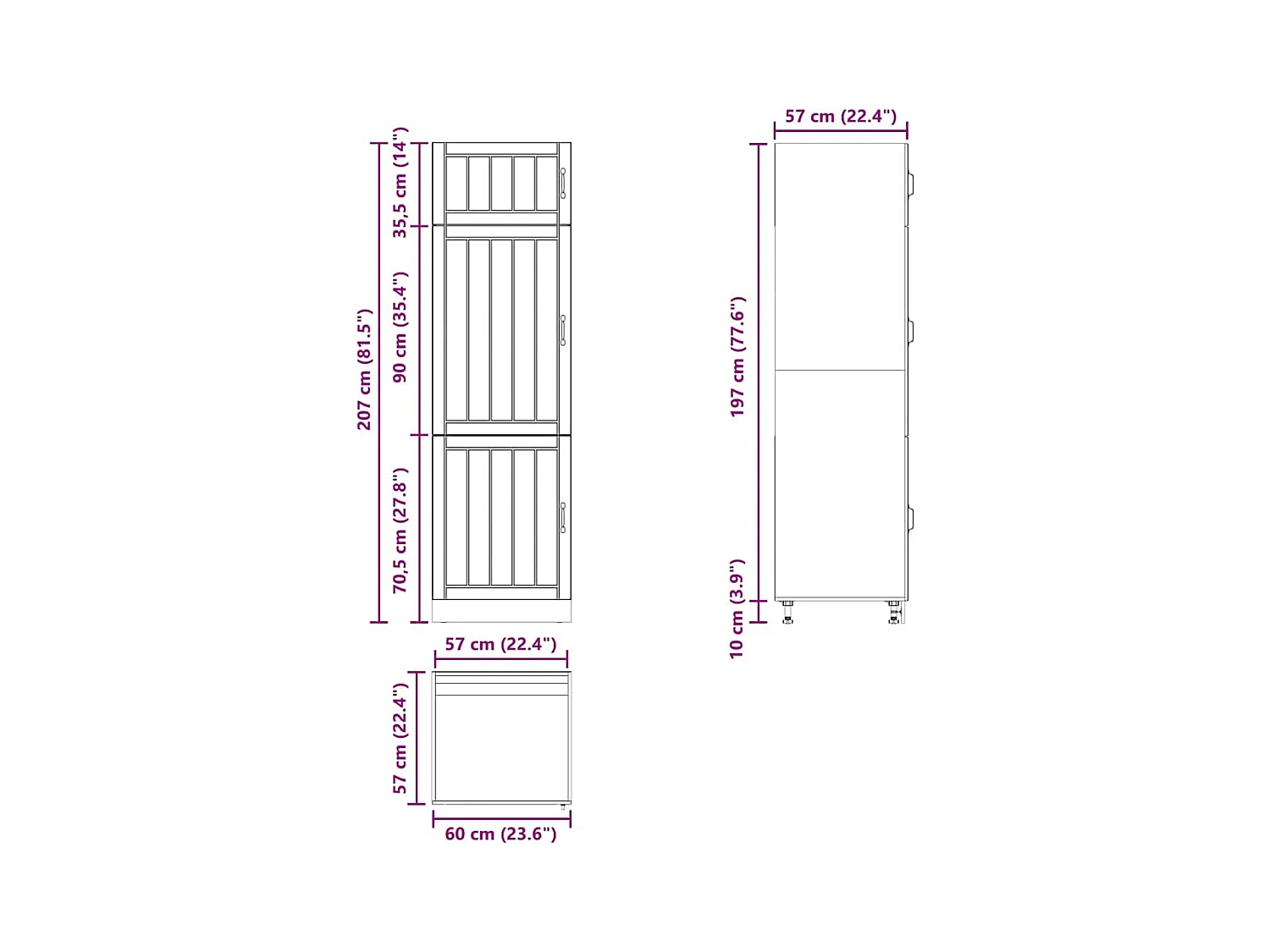 Keukenkast Lucca bewerkt hout wit