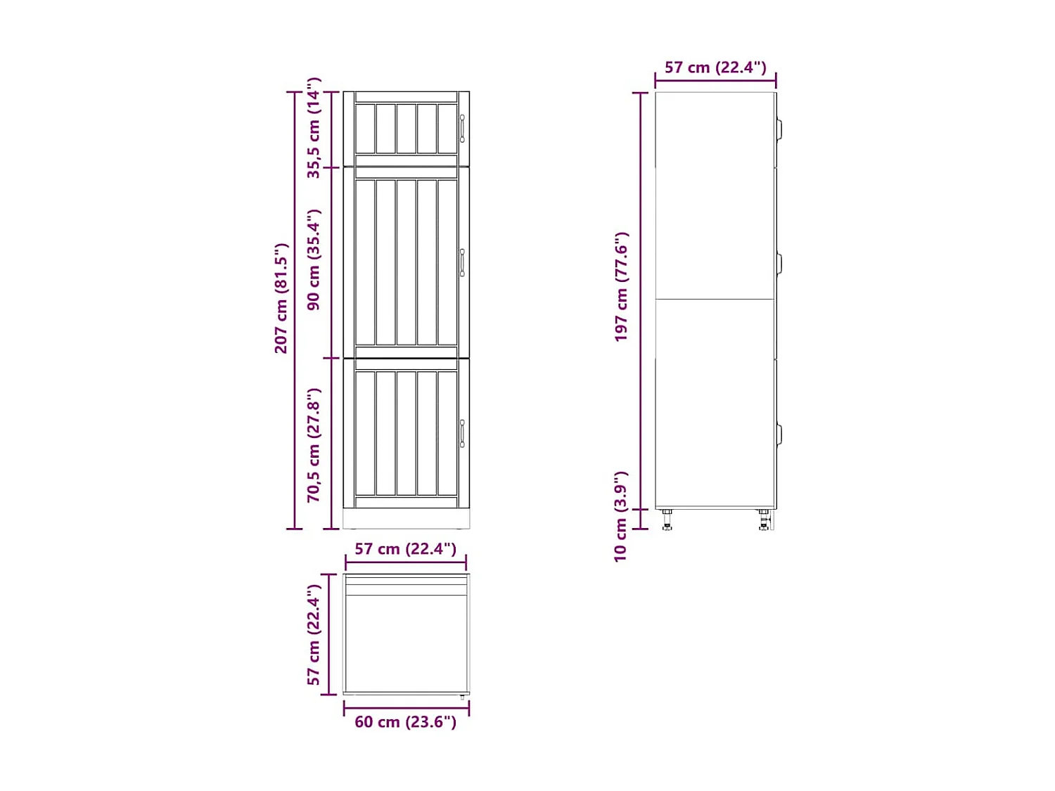 Armoire de cuisine Lucca blanc bois d'ingénierie