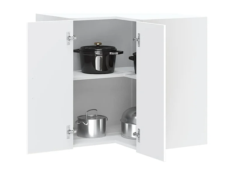 Armoire murale d'angle de cuisine Kalmar blanc bois ingénierie