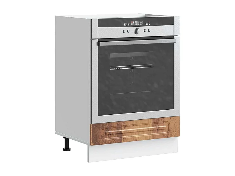 Ovenkast Kalmar bewerkt hout oud houtkleurig