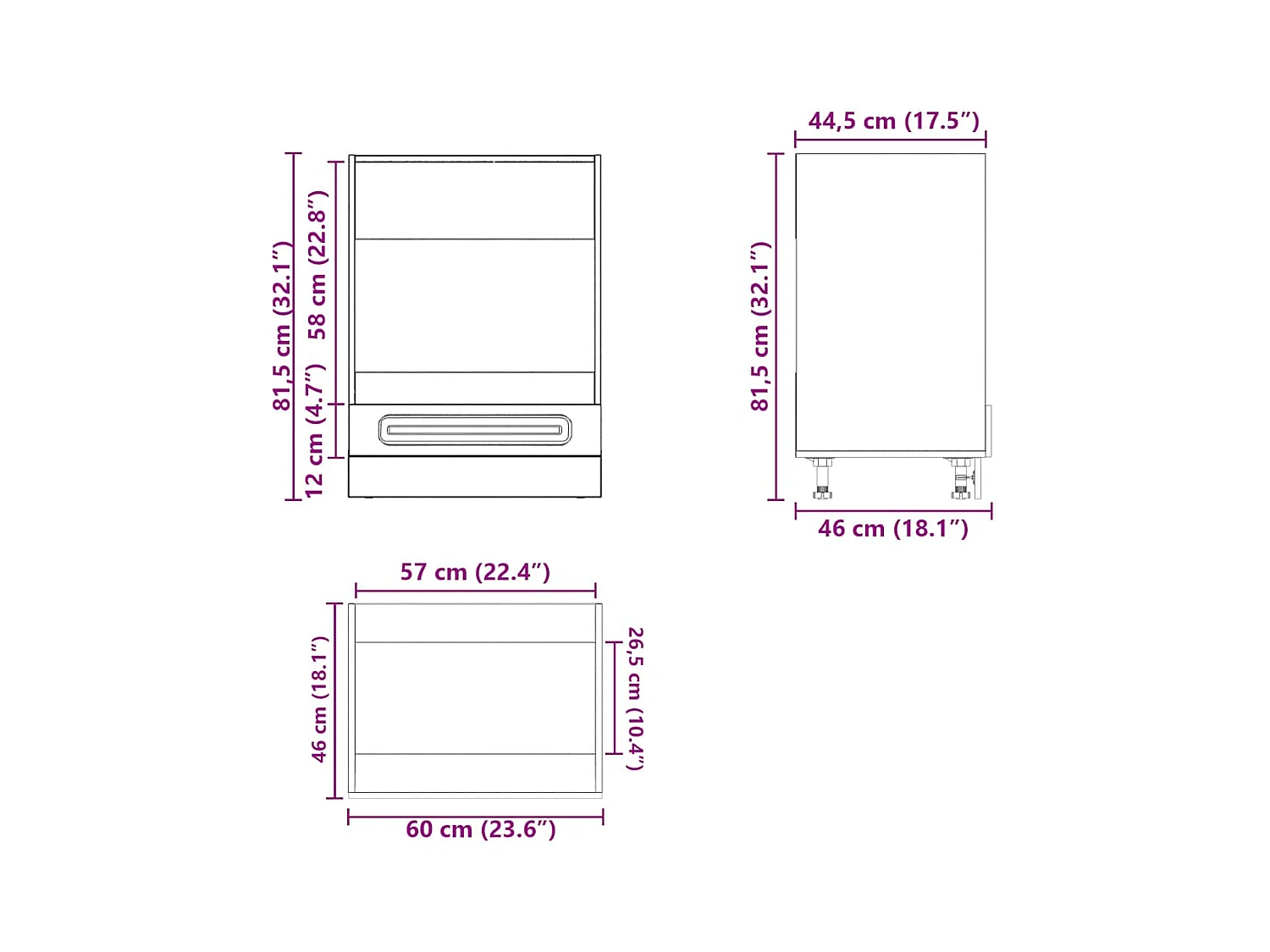 Ovenkast Kalmar bewerkt hout oud houtkleurig