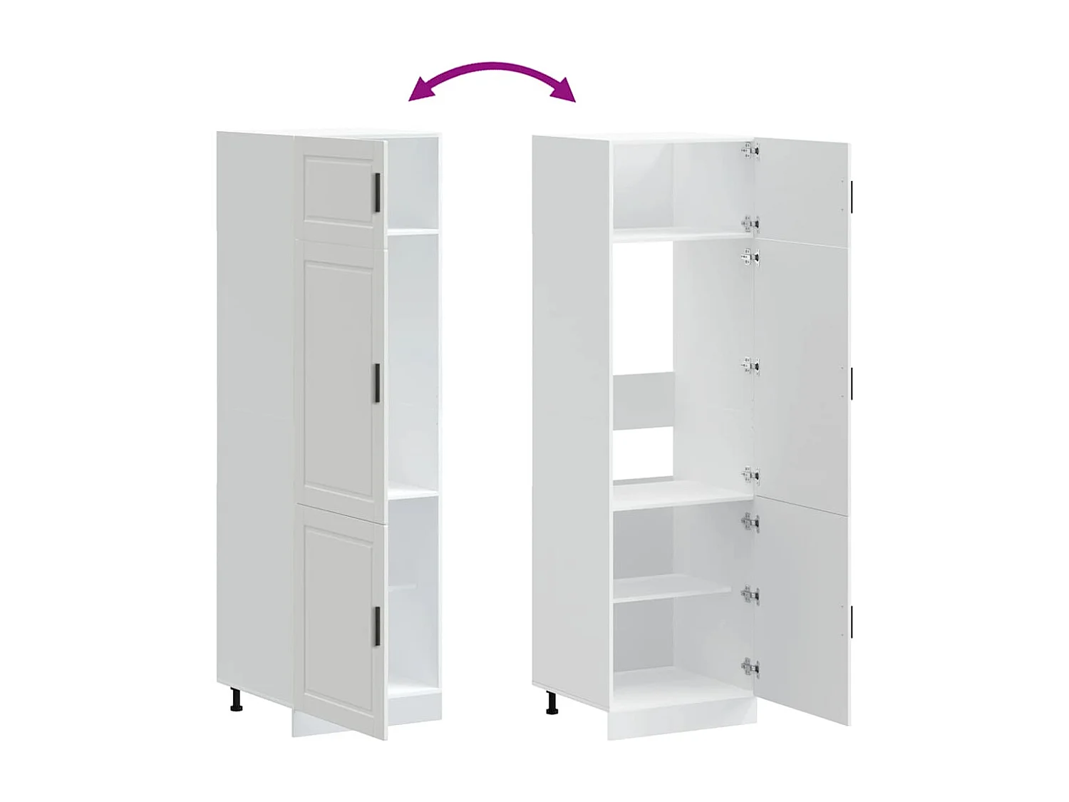 Armoire de cuisine Porto blanc bois d'ingénierie