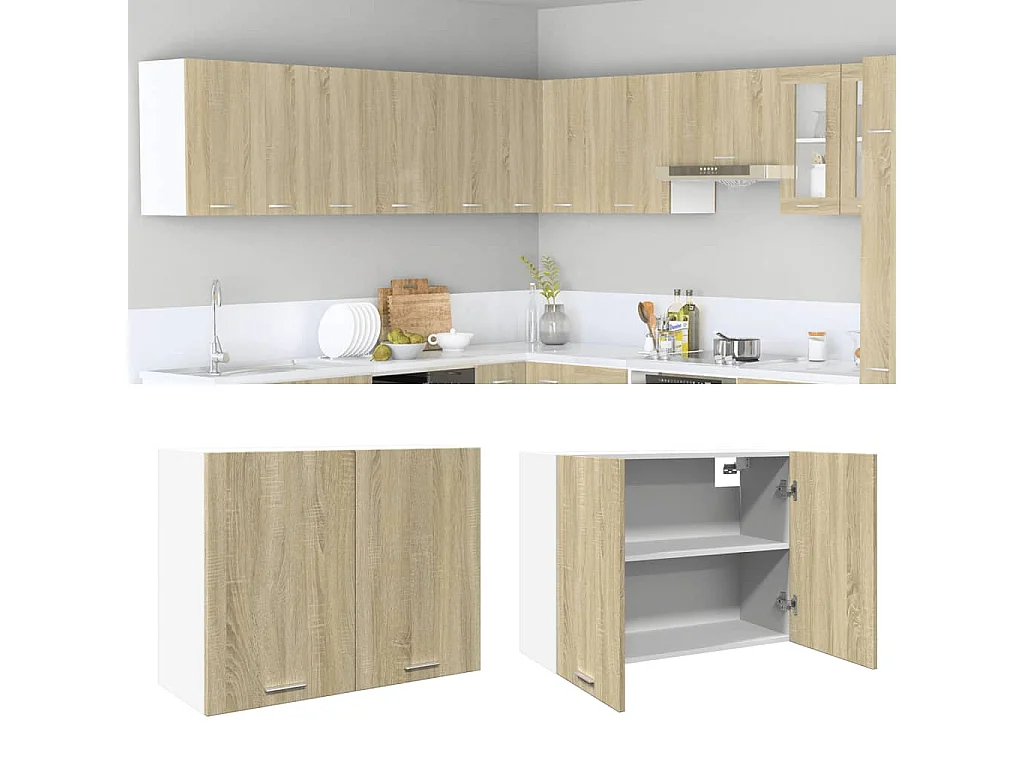 Bovenkast Lyon 80x31x60 cm bewerkt hout sonoma eikenkleurig