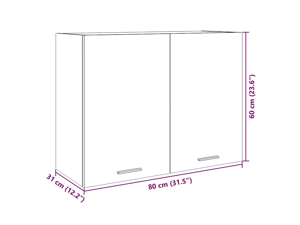 Bovenkast Lyon 80x31x60 cm bewerkt hout sonoma eikenkleurig