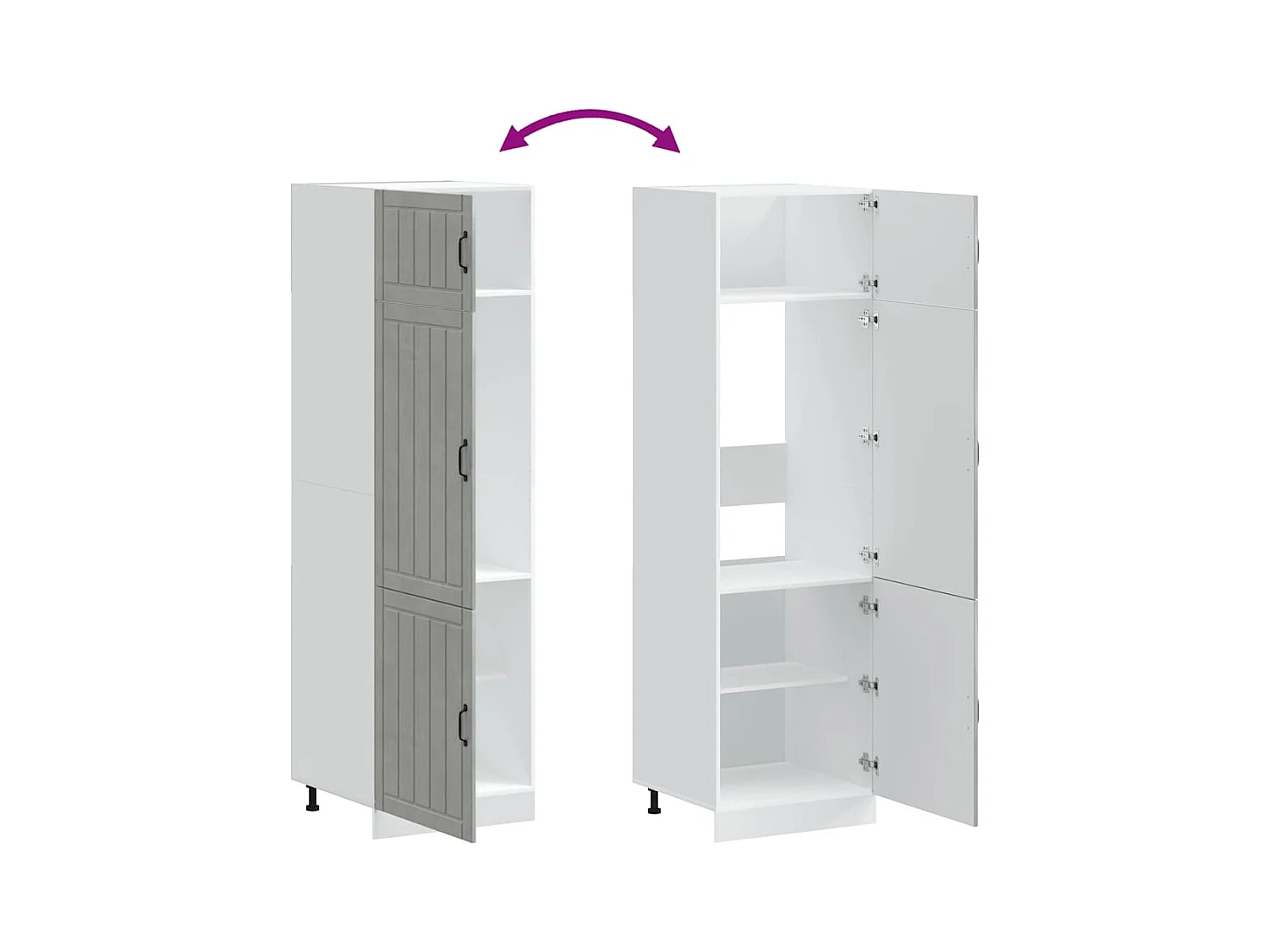 Armoire de cuisine Lucca gris béton bois d'ingénierie