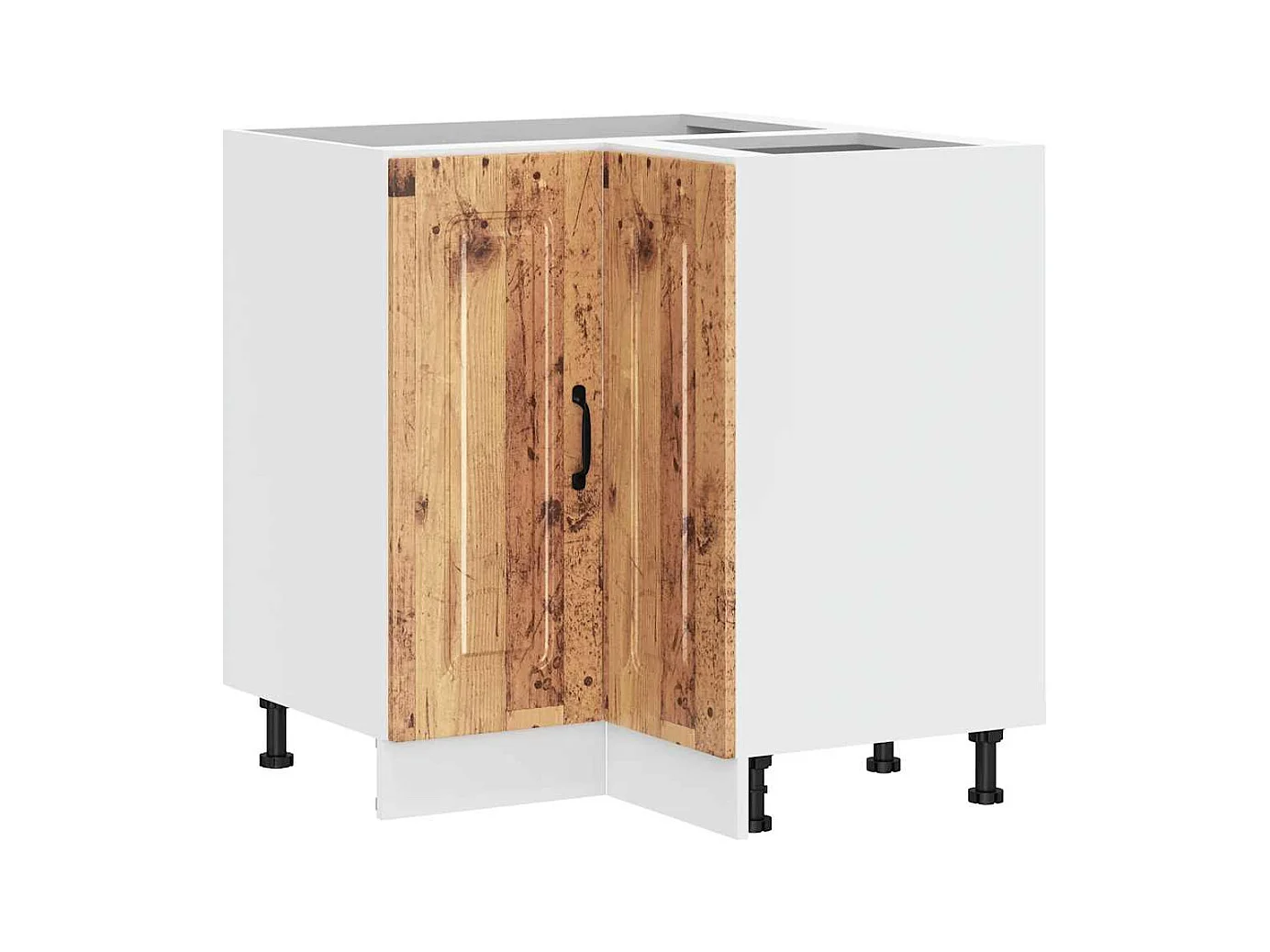 Armoire d'angle de cuisine Kalmar vieux bois bois d'ingénierie