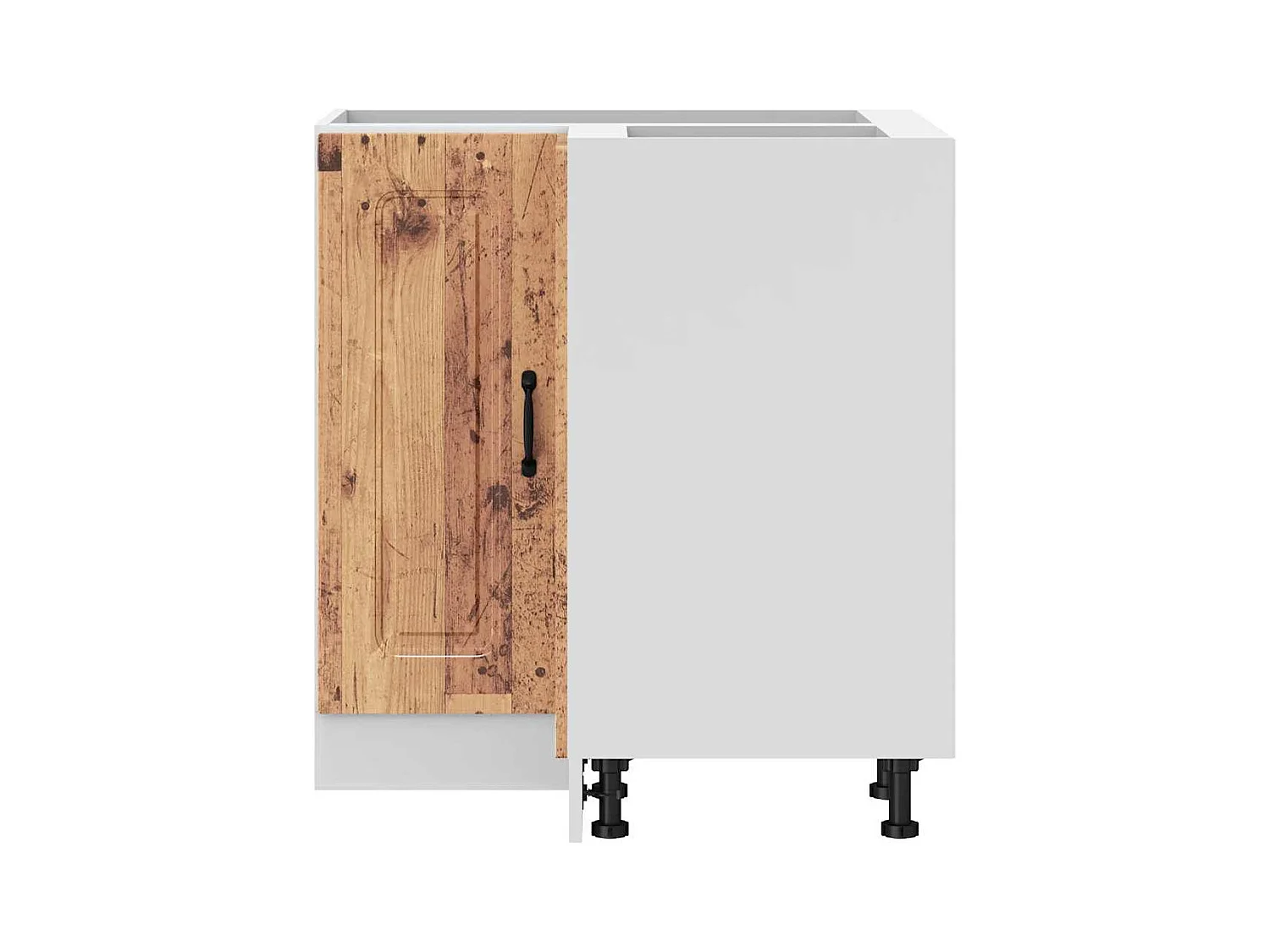 Armoire d'angle de cuisine Kalmar vieux bois bois d'ingénierie