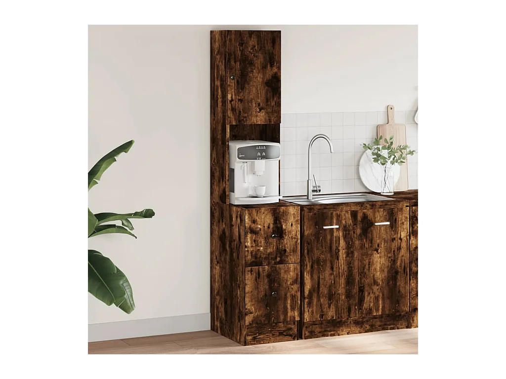 Armoire de cuisine chêne fumé 35x50x180 cm bois d'ingénierie