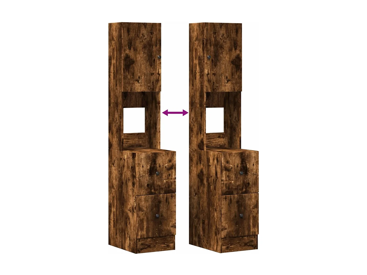 Armoire de cuisine chêne fumé 35x50x180 cm bois d'ingénierie