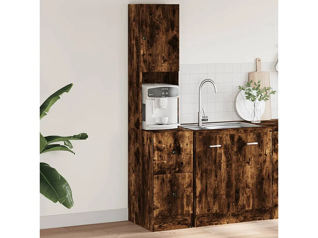 Mobile da Cucina Rovere Fumo 35x50x180 cm Legno Multistrato