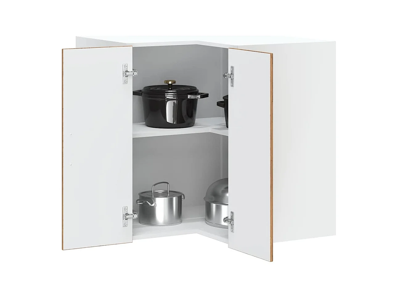 Keukenwandhoekkast Kalmar bewerkt hout oud houtkleurig