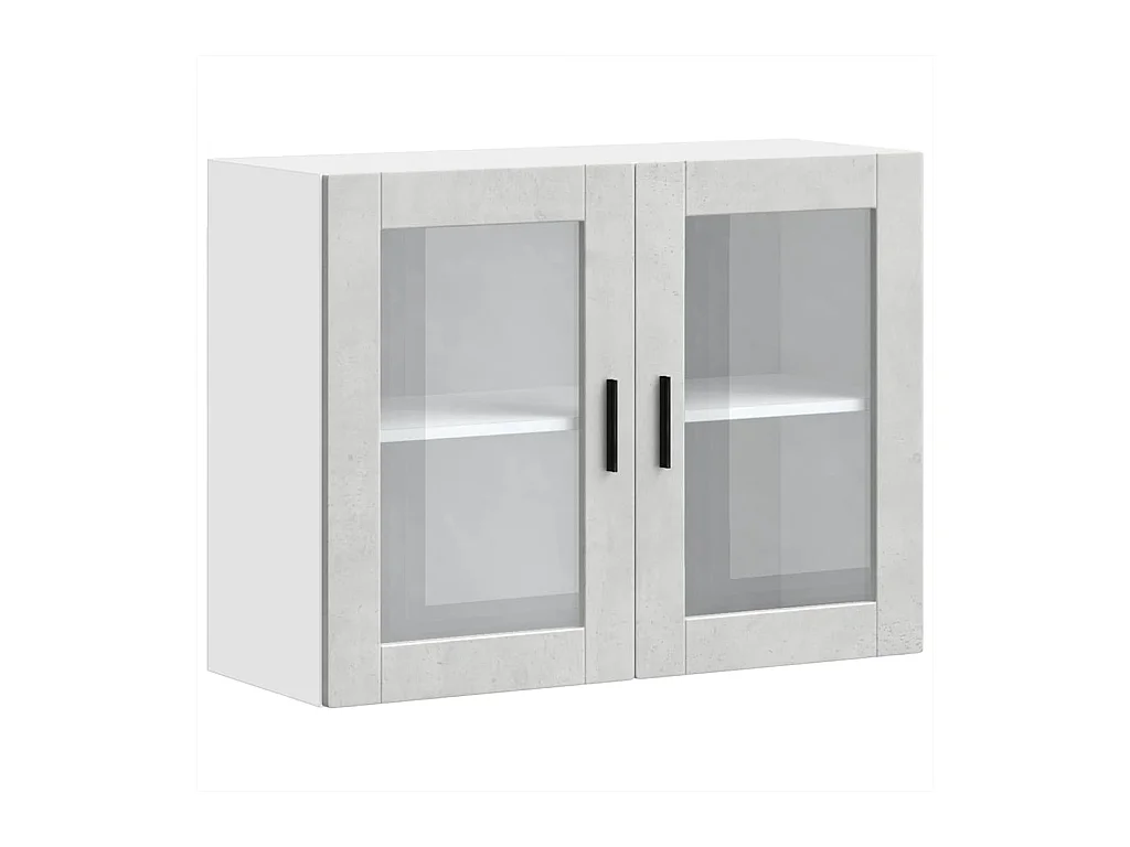 Armario de pared para cocina puerta cristal Porto gris hormigón