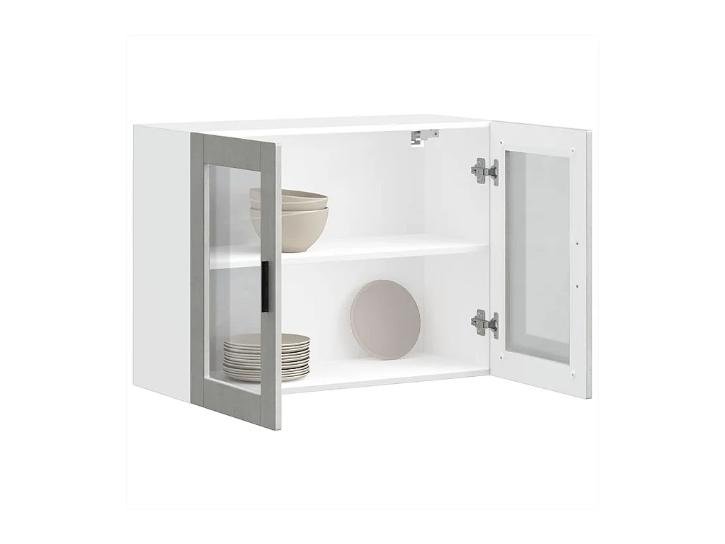 Armario de pared para cocina puerta cristal Porto gris hormigón