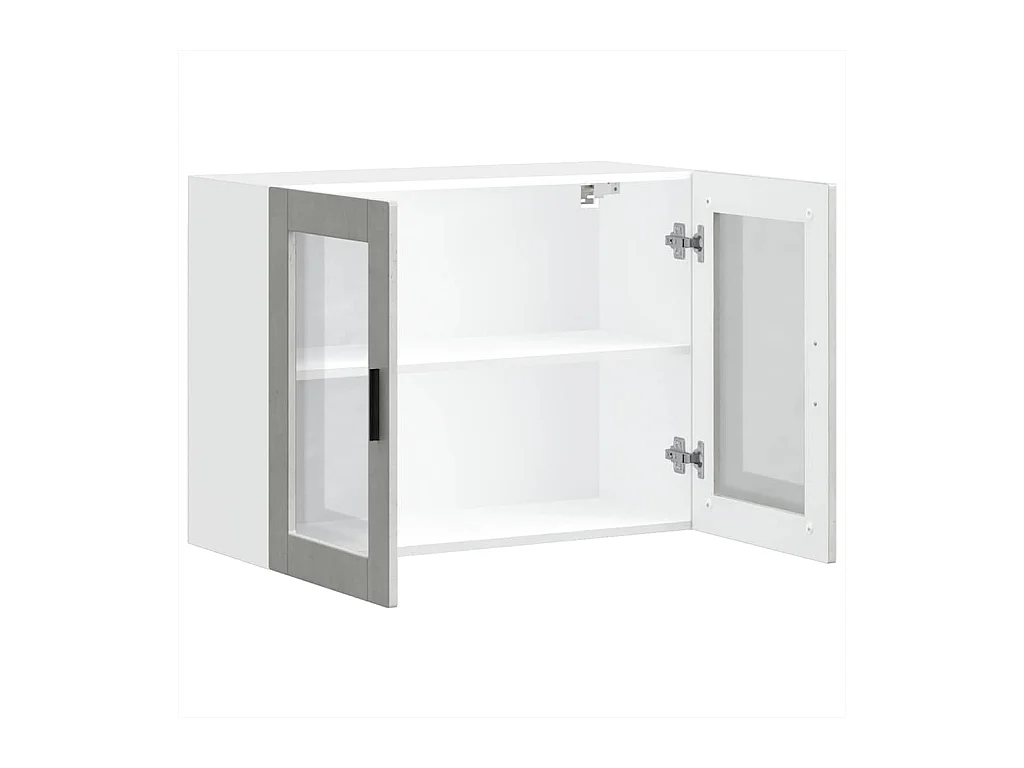 Armario de pared para cocina puerta cristal Porto gris hormigón