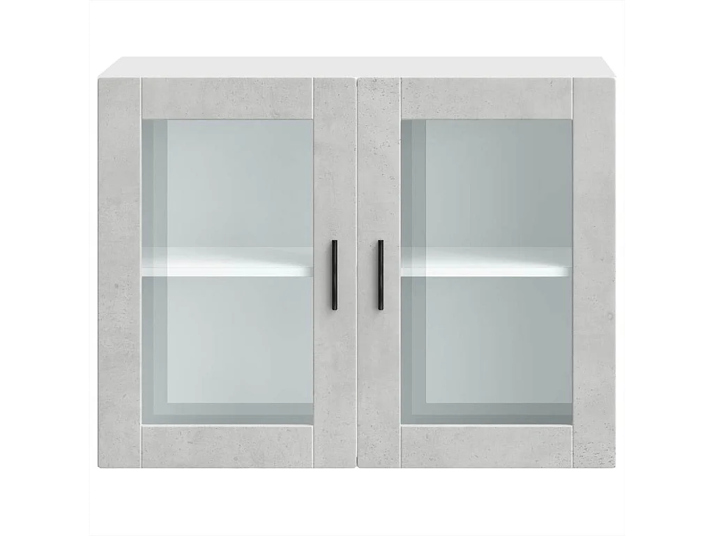 Armoire murale de cuisine avec porte en verre Porto gris béton