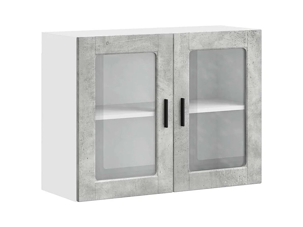 Armoire murale de cuisine avec porte en verre Porto gris béton