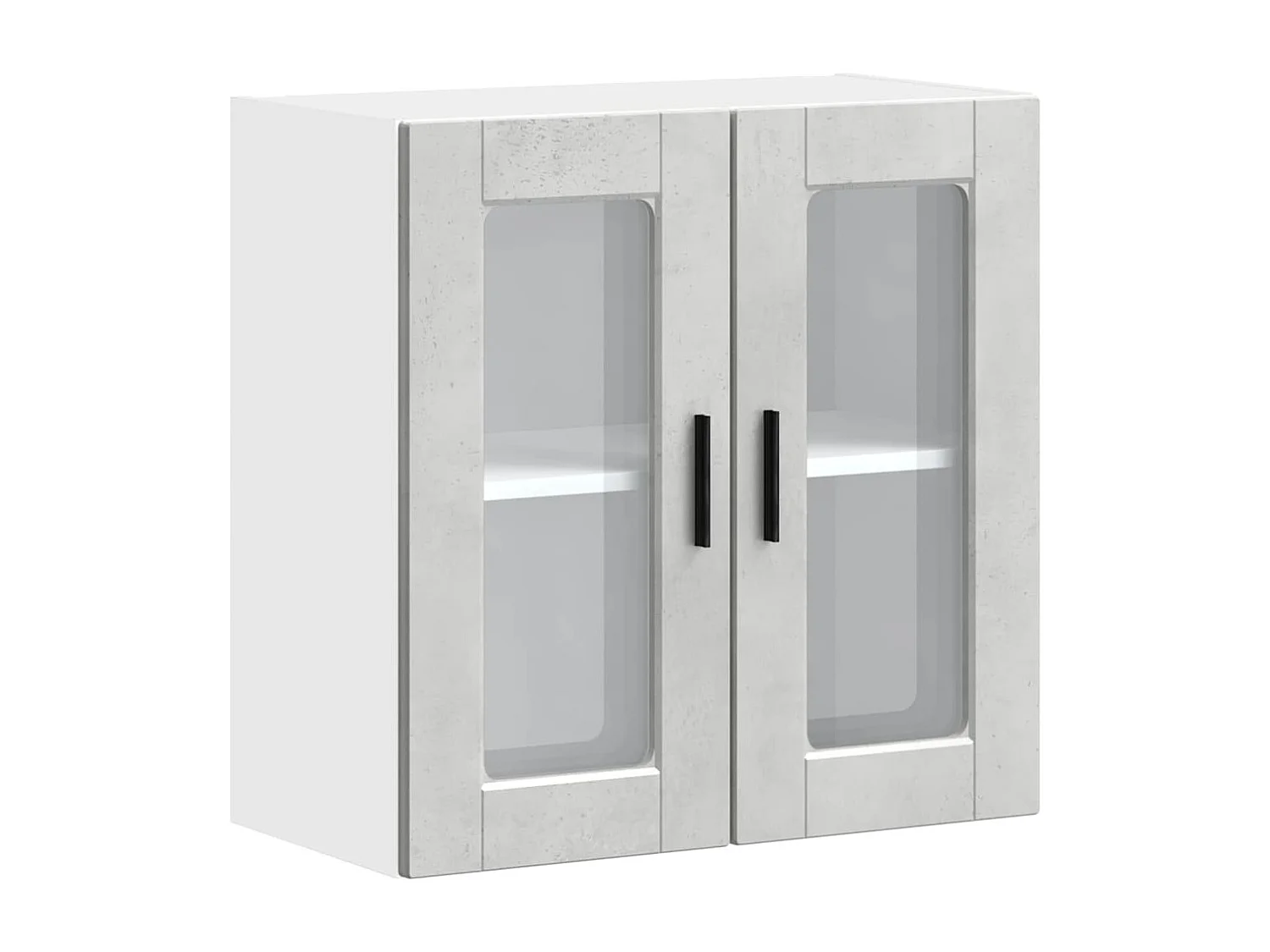 Armoire murale de cuisine avec porte en verre Porto gris béton