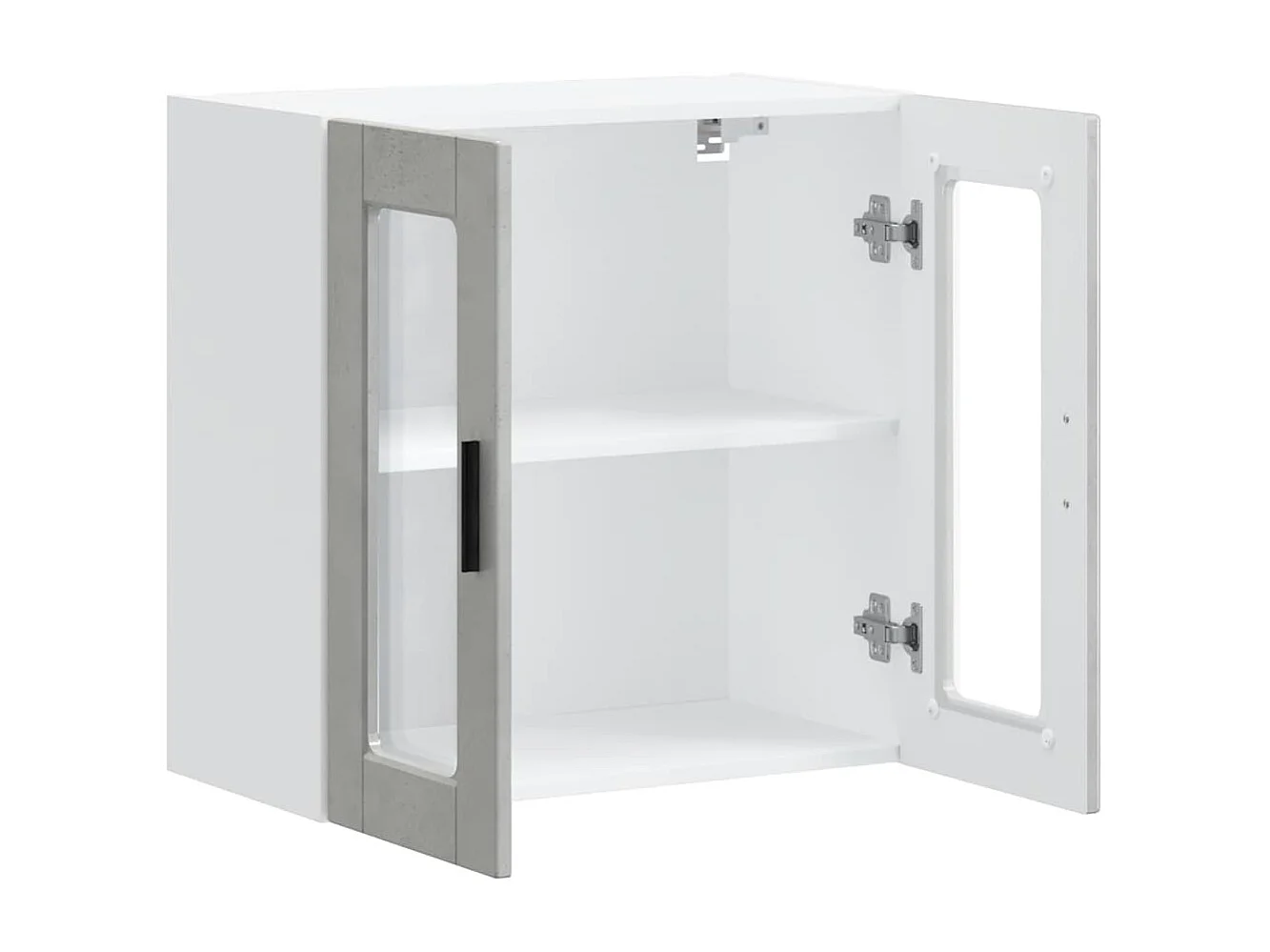 Armoire murale de cuisine avec porte en verre Porto gris béton