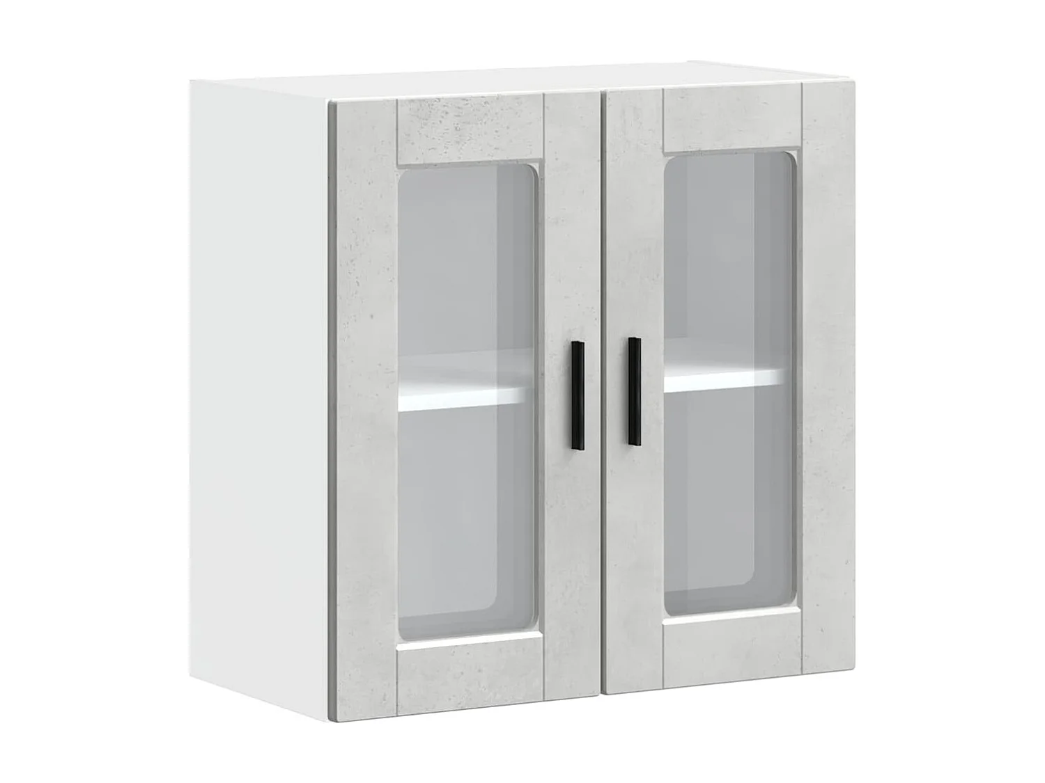 Armoire murale de cuisine avec porte en verre Porto gris béton