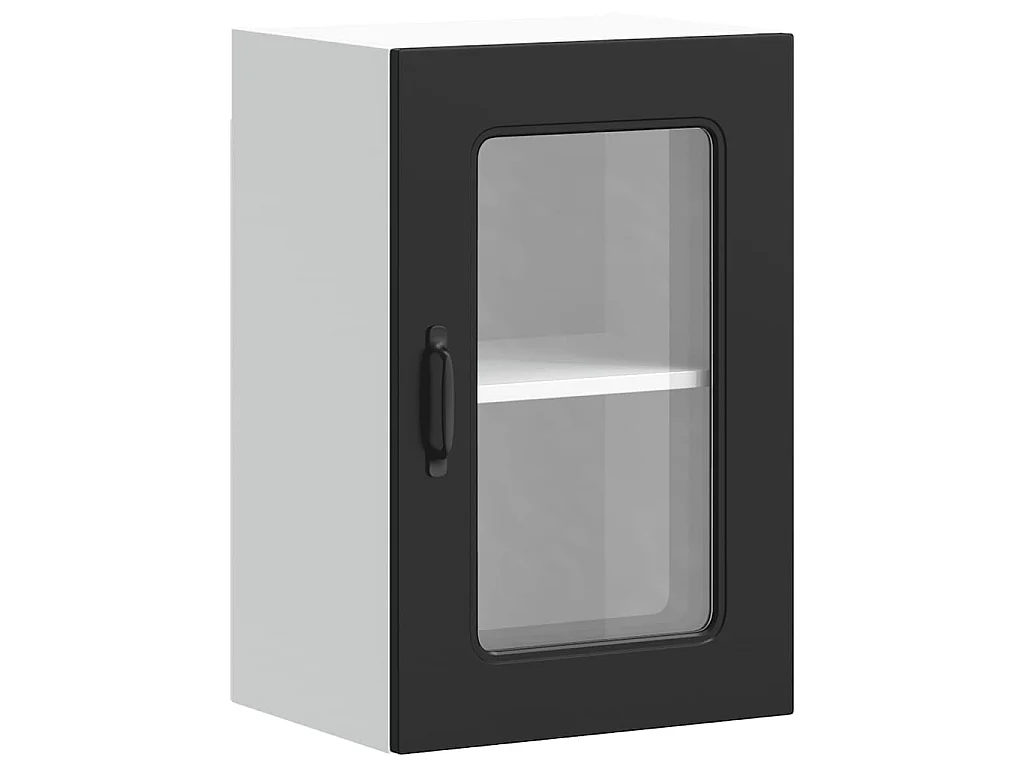 Armoire murale de cuisine avec porte en verre Kalmar noir