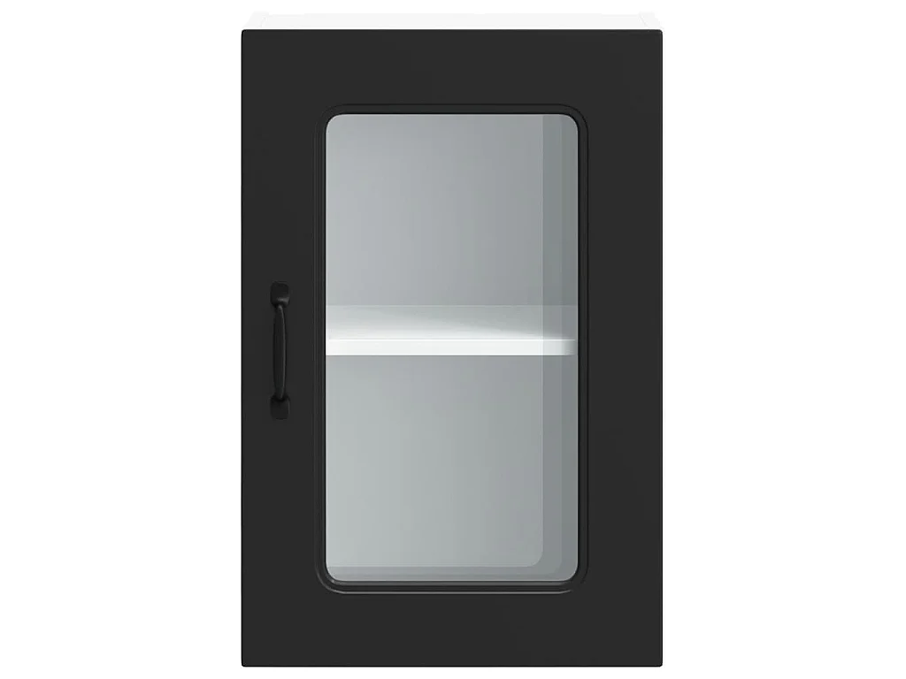 Armoire murale de cuisine avec porte en verre Kalmar noir