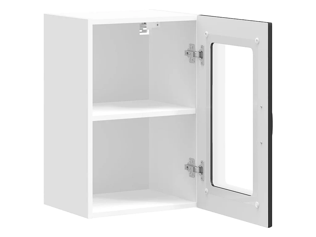 Armoire murale de cuisine avec porte en verre Kalmar noir