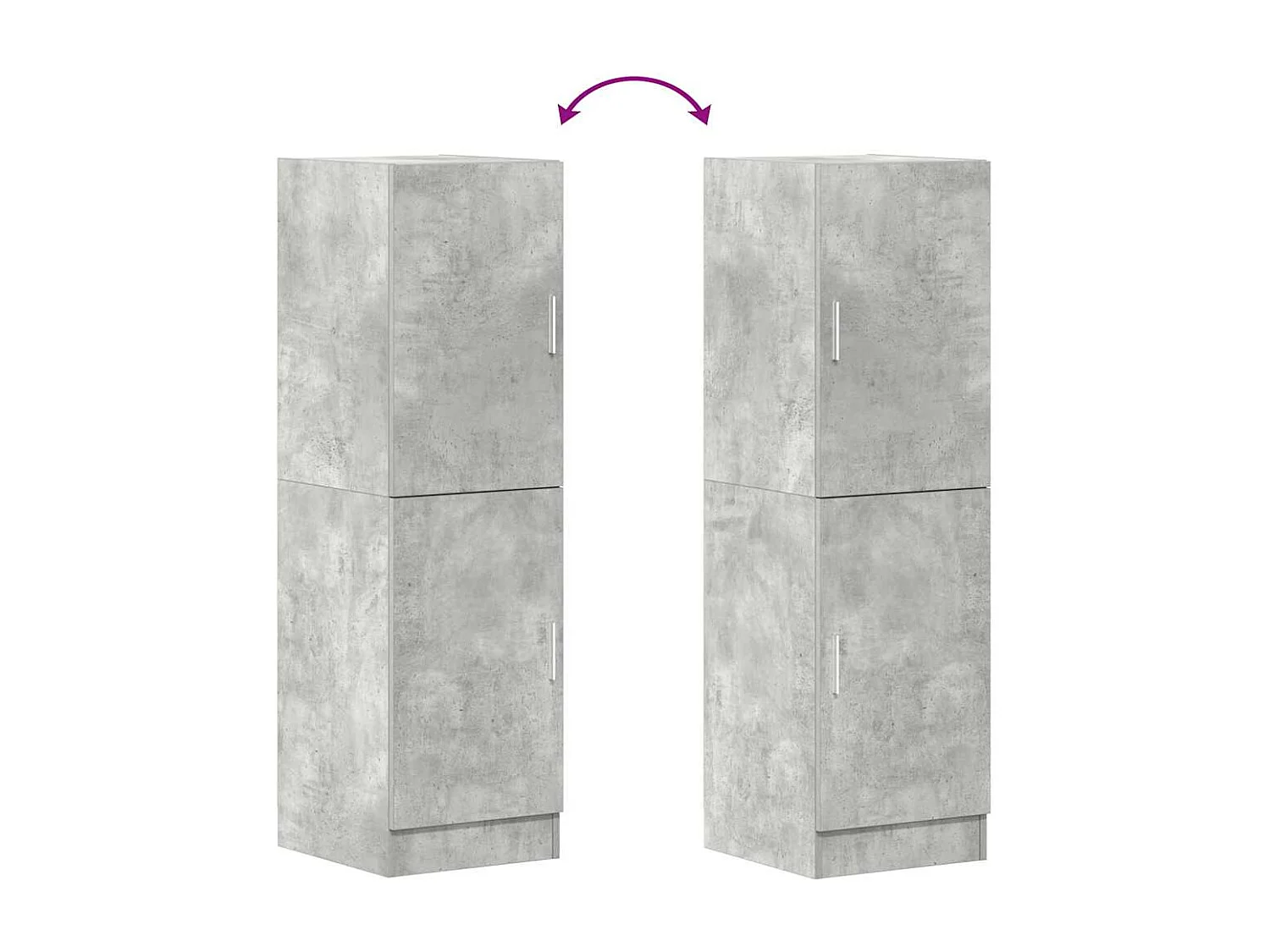 Armoire de cuisine gris béton 38x41,5x131,5 cm bois ingénierie