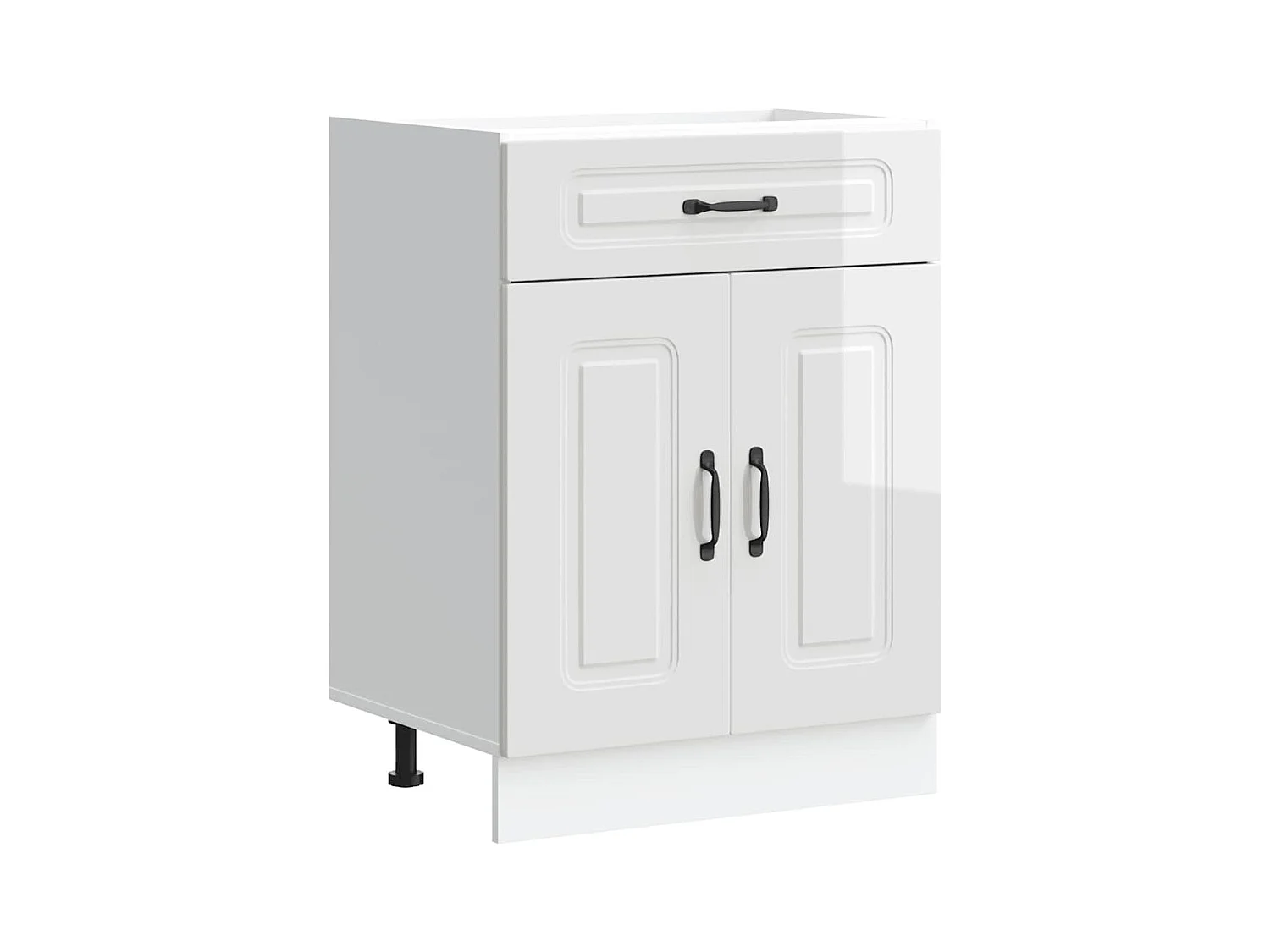 Armoire de cuisine Kalmar blanc brillant bois ingénierie