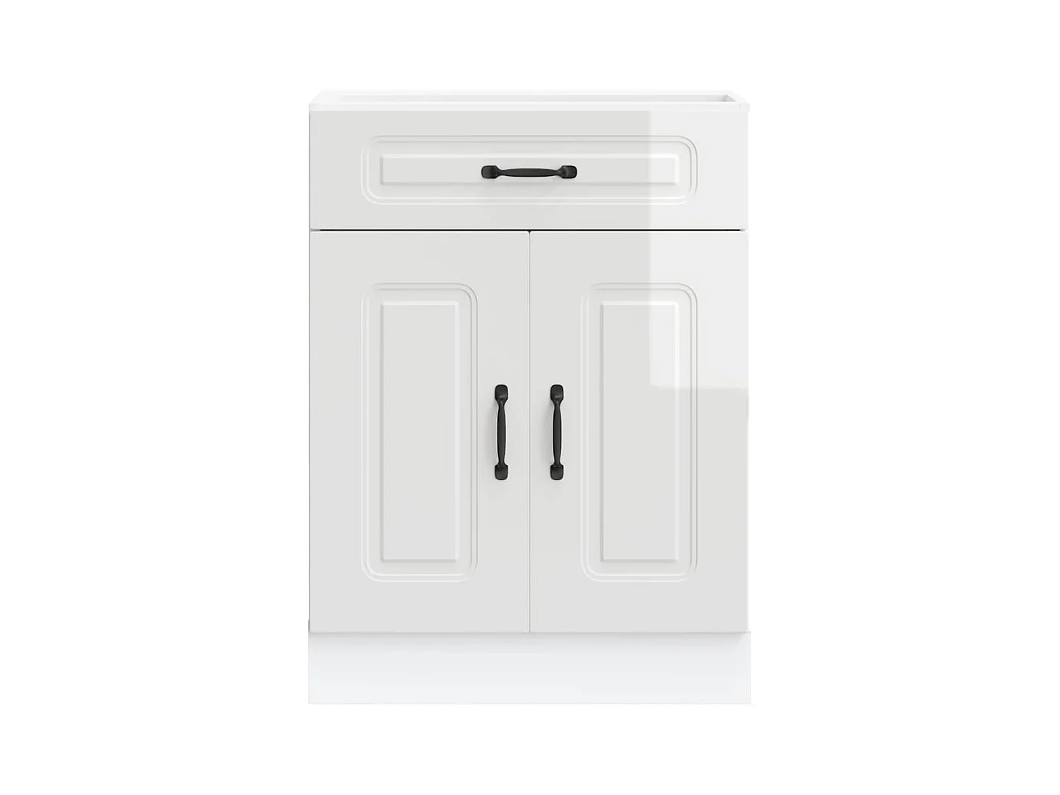 Armoire de cuisine Kalmar blanc brillant bois ingénierie