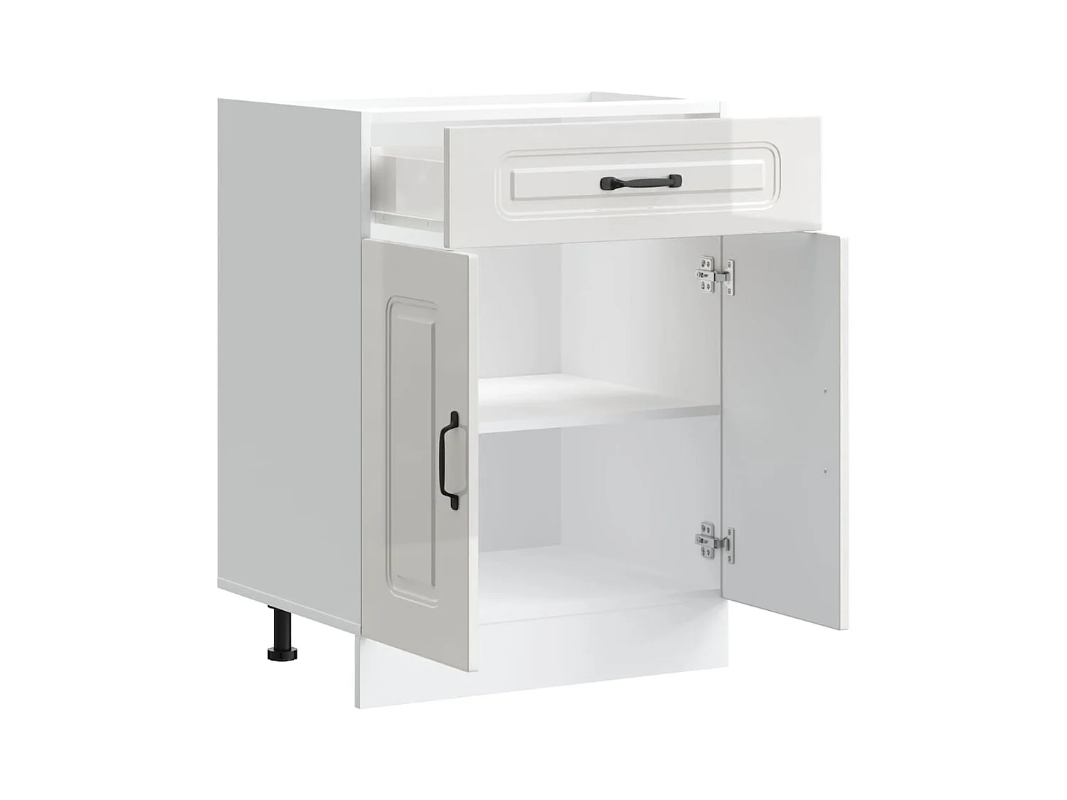 Armoire de cuisine Kalmar blanc brillant bois ingénierie