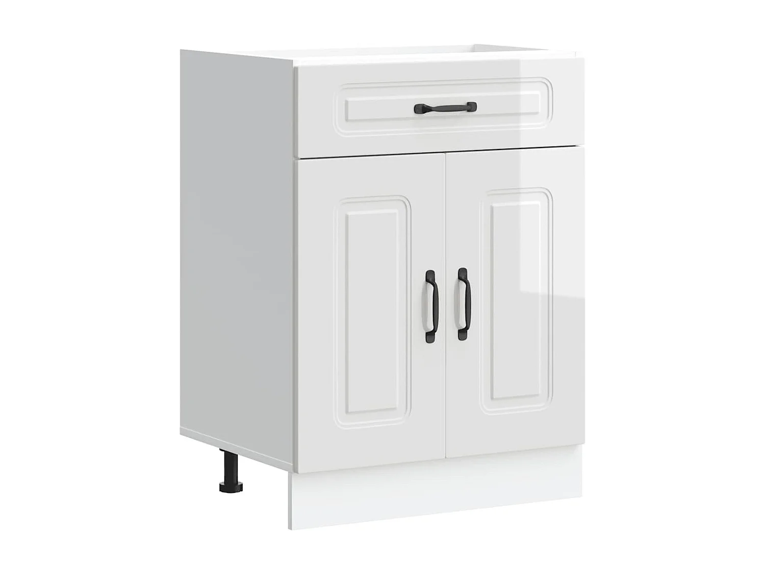 Armoire de cuisine Kalmar blanc brillant bois ingénierie