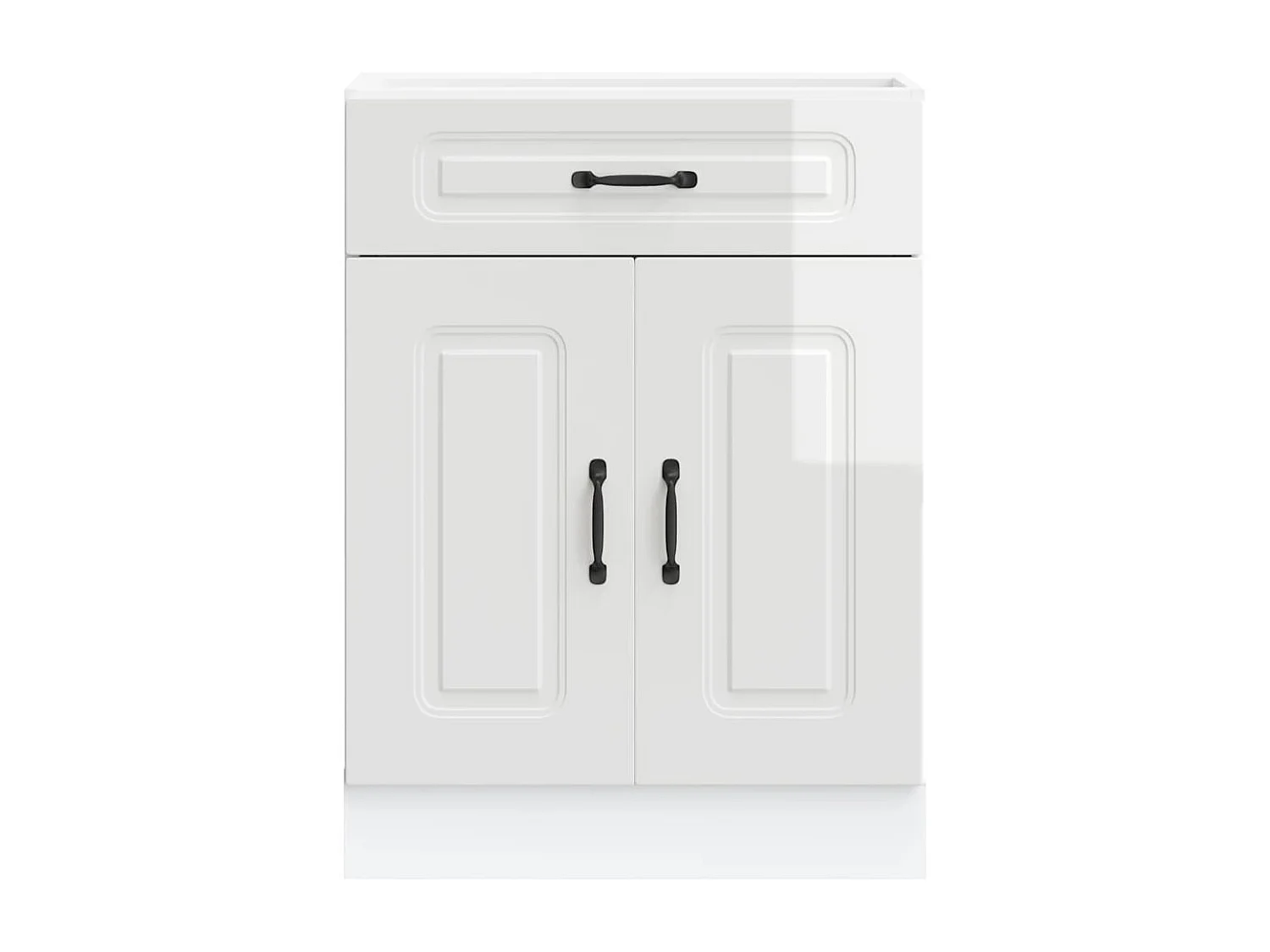 Armoire de cuisine Kalmar blanc brillant bois ingénierie