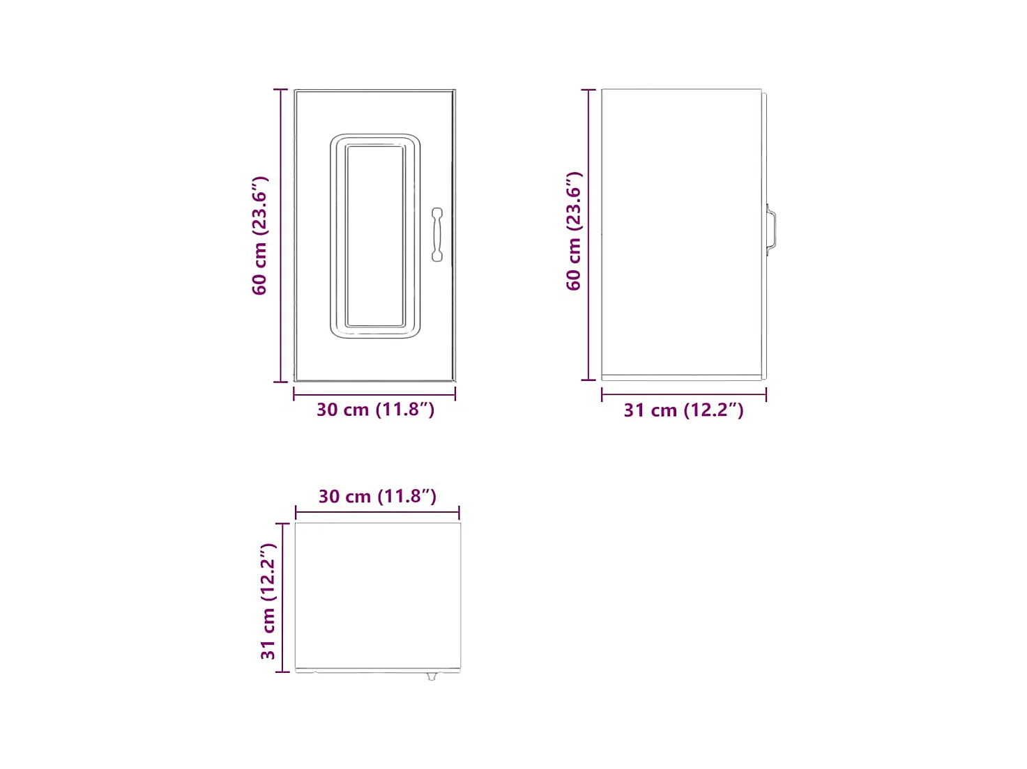 Armoire murale de cuisine Kalmar noir bois d'ingénierie