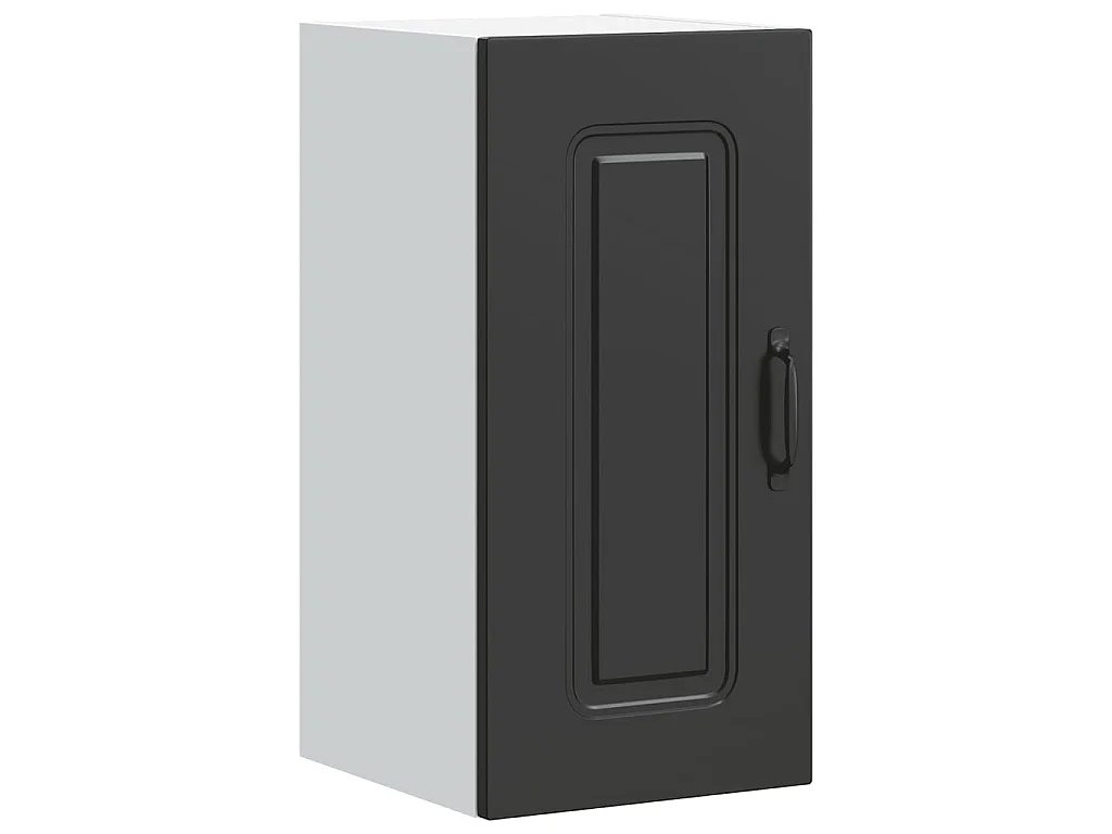 Armoire murale de cuisine Kalmar noir bois d'ingénierie