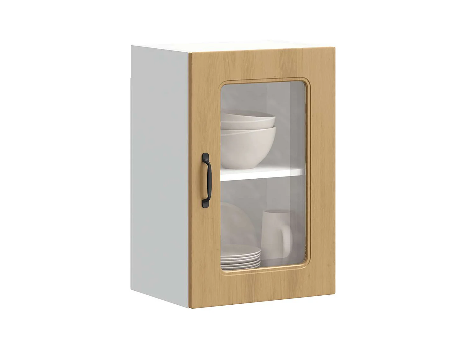 Küchen-Hängeschrank mit Glastür Kalmar Artisan-Eiche Holzwerkstoff