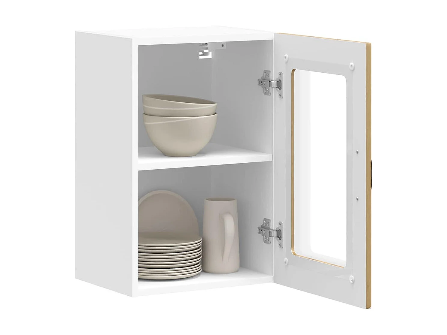 Armoire murale de cuisine avec porte vitrée "Kalmar" Chêne artisanal Bois d'ingénierie