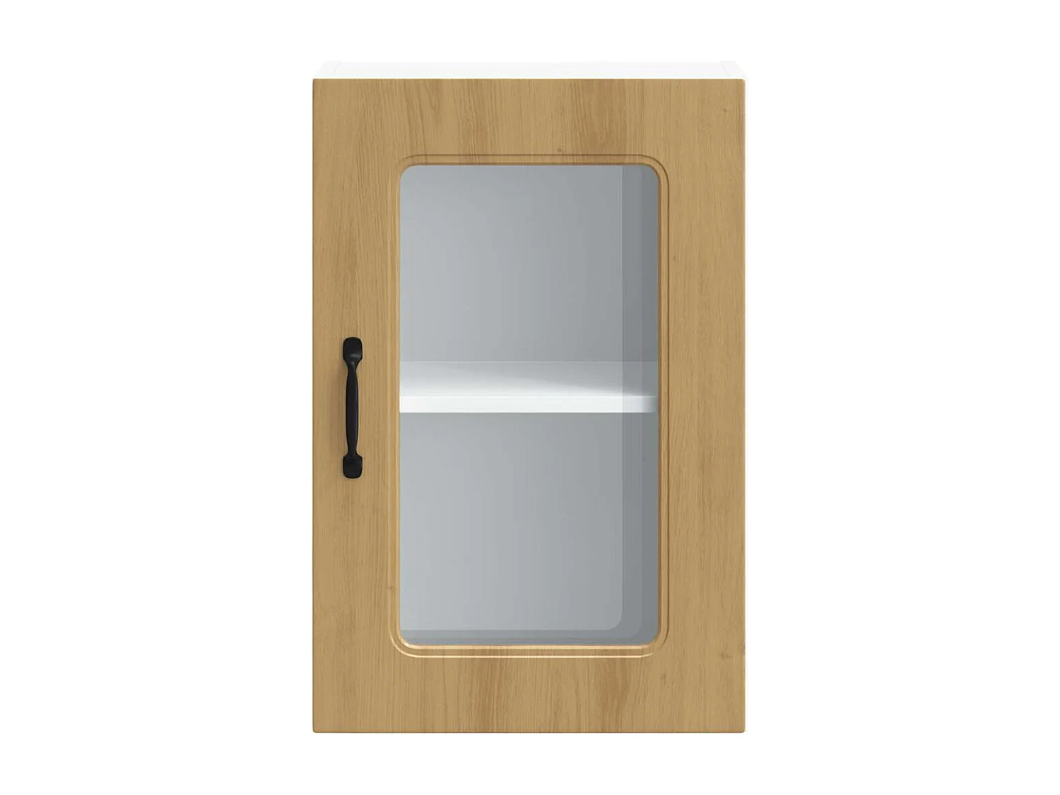 Armoire murale de cuisine avec porte vitrée "Kalmar" Chêne artisanal Bois d'ingénierie