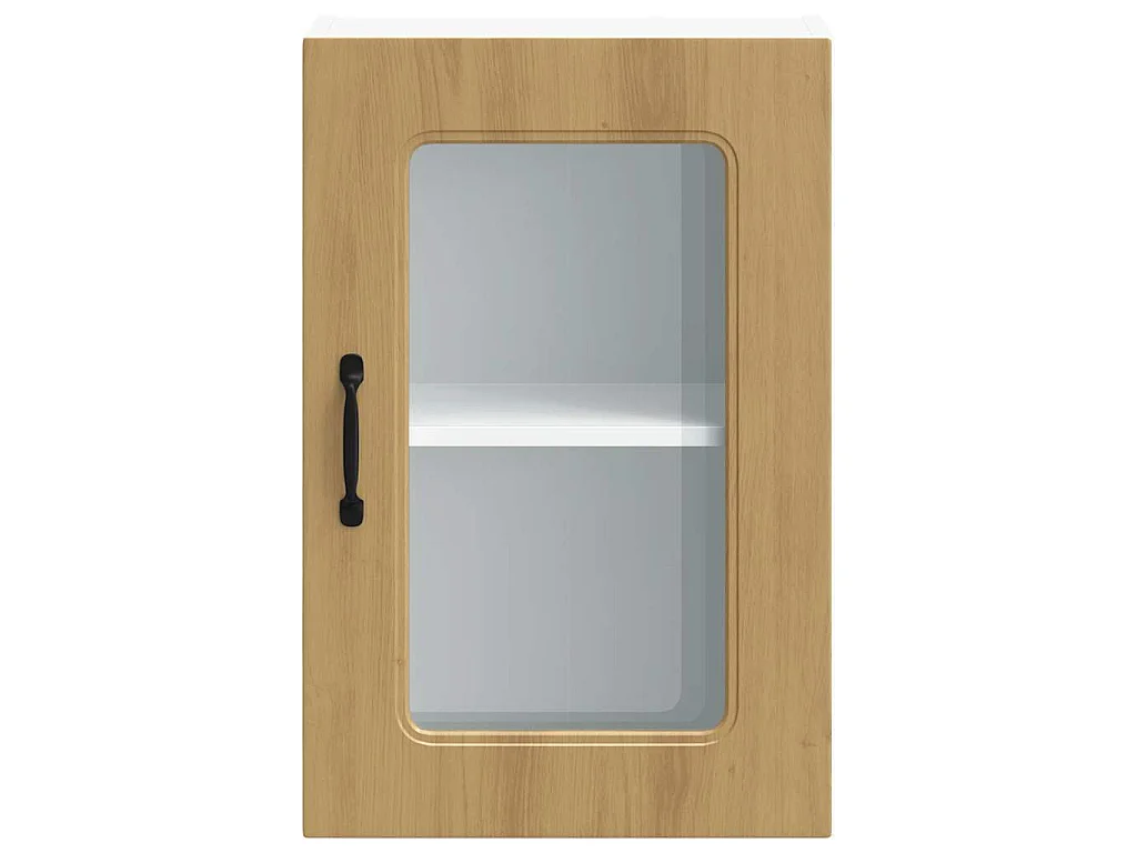 Armoire murale cuisine avec porte vitrée Kalmar chêne artisanal