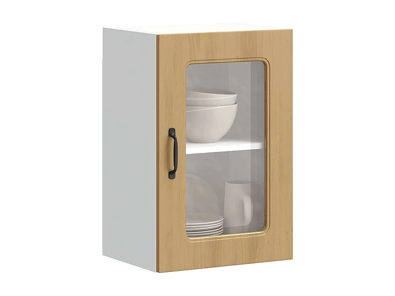 Küchen-Hängeschrank mit Glastür Kalmar Artisan-Eiche Holzwerkstoff