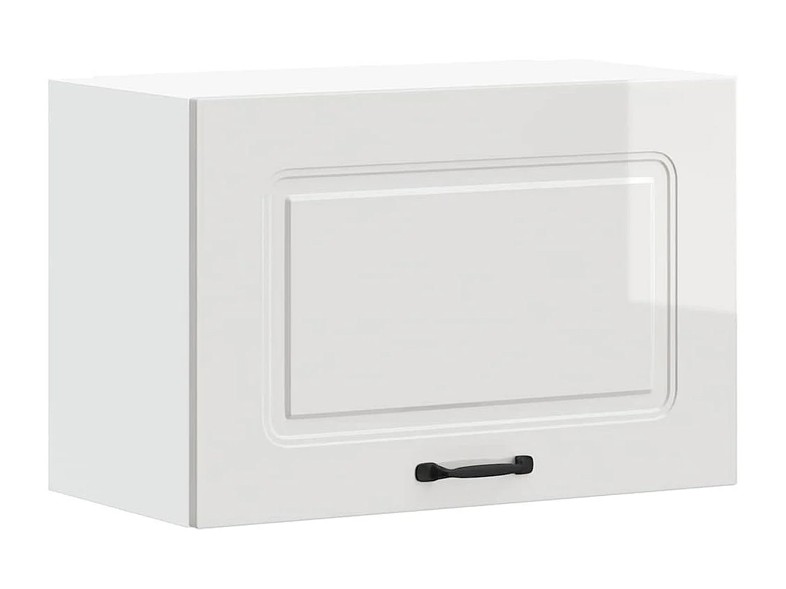 Armoire murale de cuisine Kalmar blanc brillant bois ingénierie