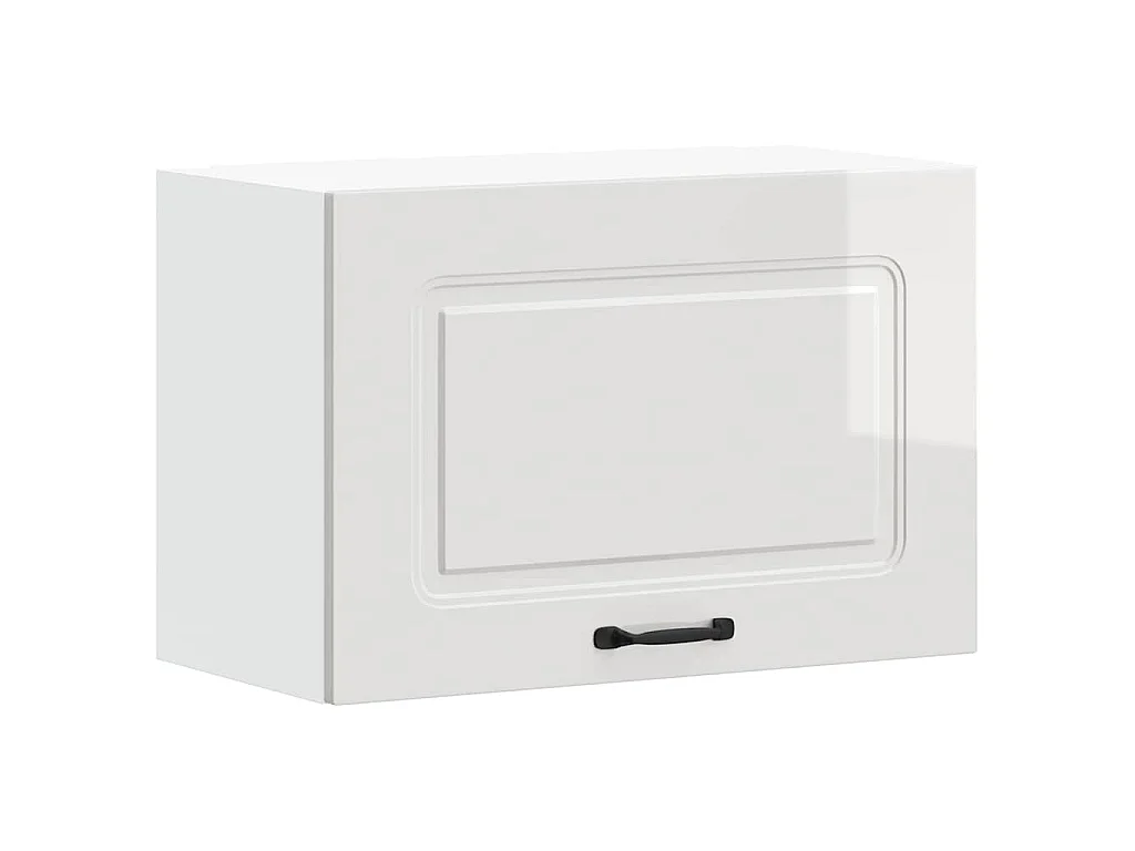 Armoire murale de cuisine Kalmar blanc brillant bois ingénierie