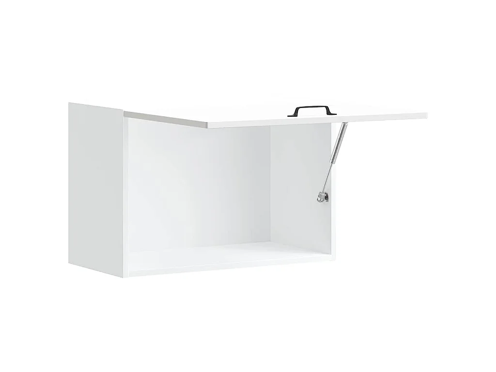 Armoire murale de cuisine Kalmar blanc brillant bois ingénierie