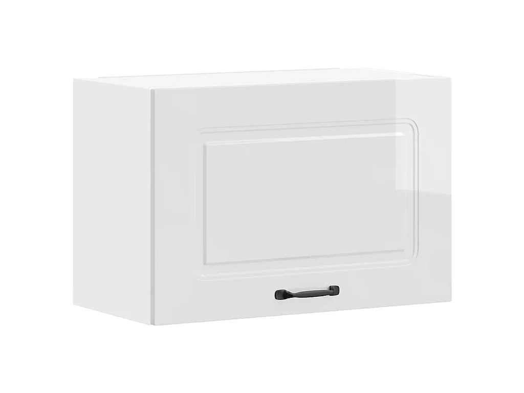Armoire murale de cuisine Kalmar blanc brillant bois ingénierie