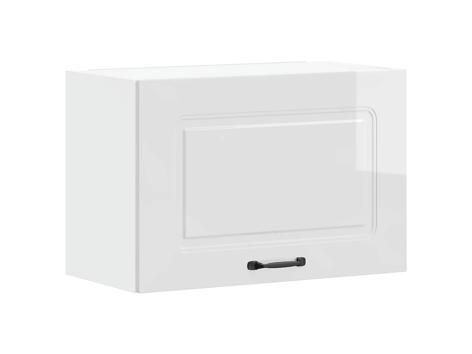 Armoire murale de cuisine Kalmar blanc brillant bois ingénierie