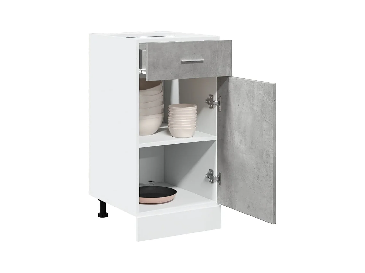 Armoire à tiroirs "Lyon" Gris béton 40 x 46 x 81,5 cm Bois d'ingénierie