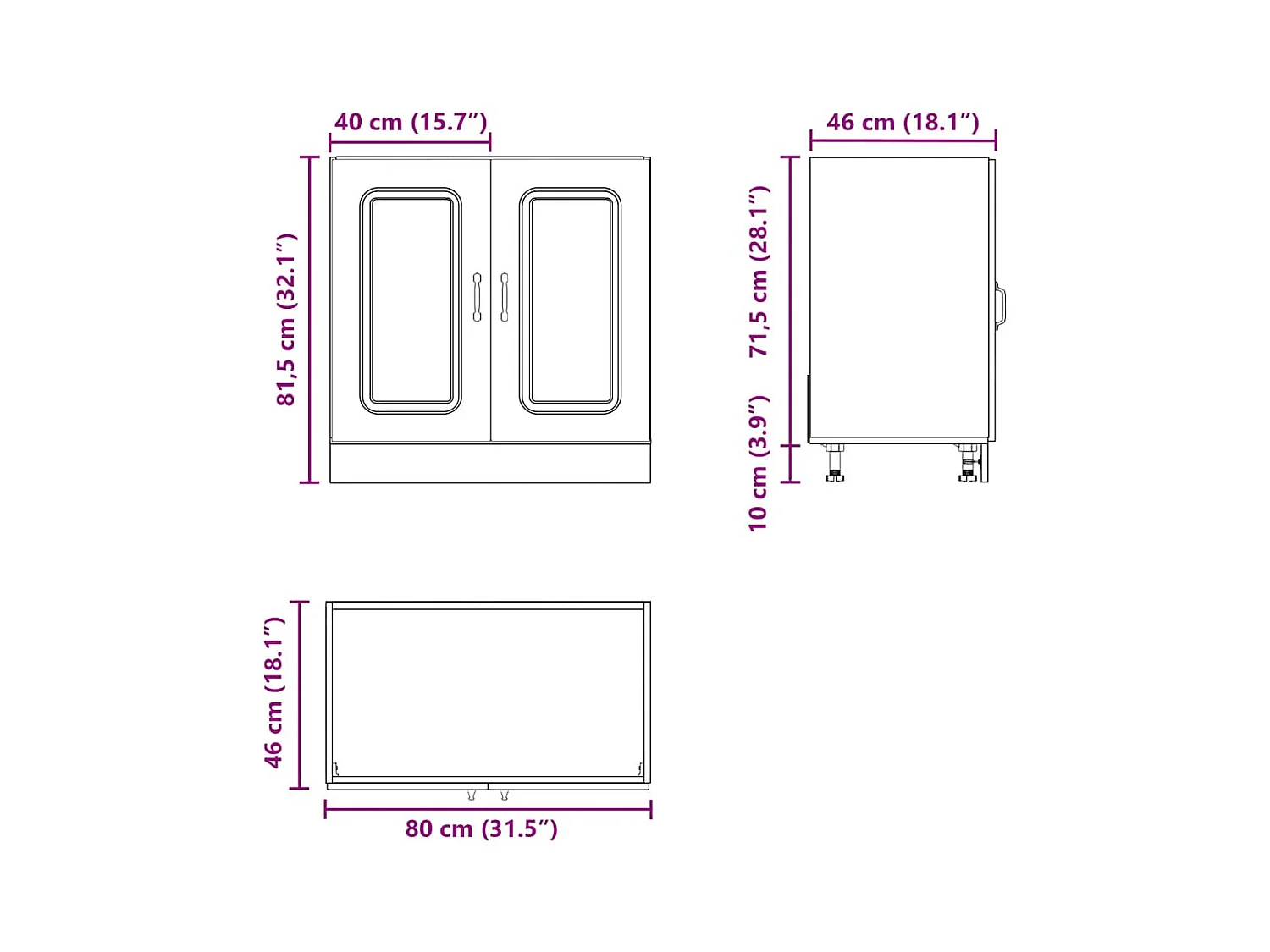 Spülenunterschrank Kalmar Grau Sonoma 80x46x81,5 cm