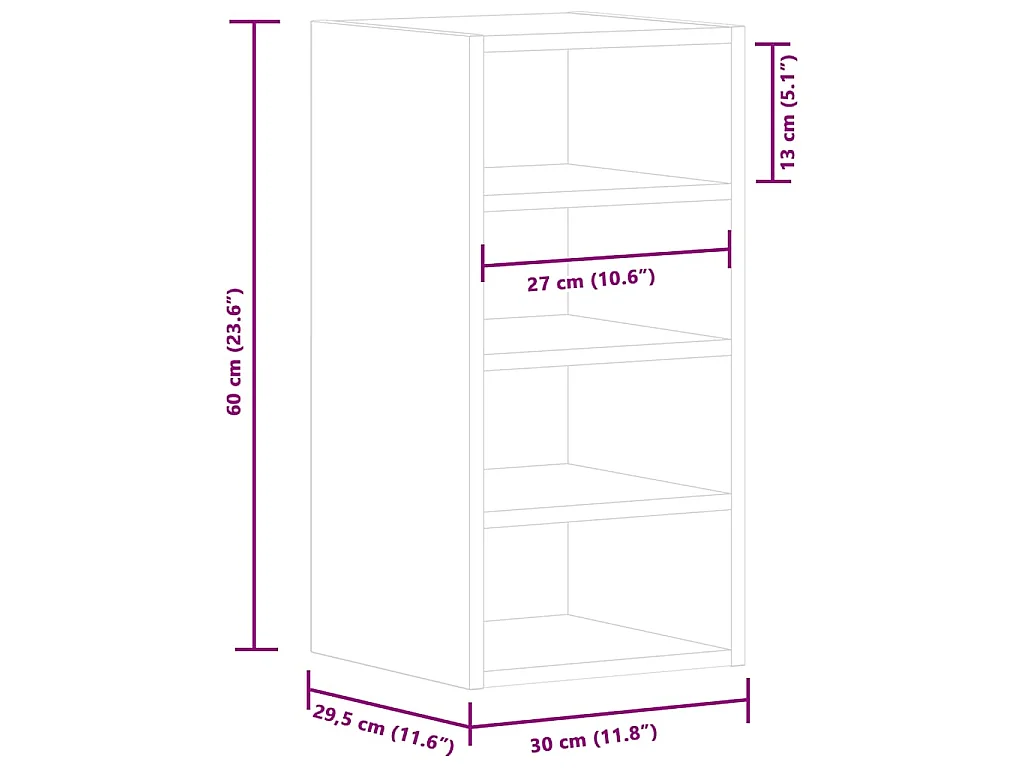 Armoire suspendue "Riga" Gris Sonoma 30 x 29,5 x 60 cm Bois d'ingénierie
