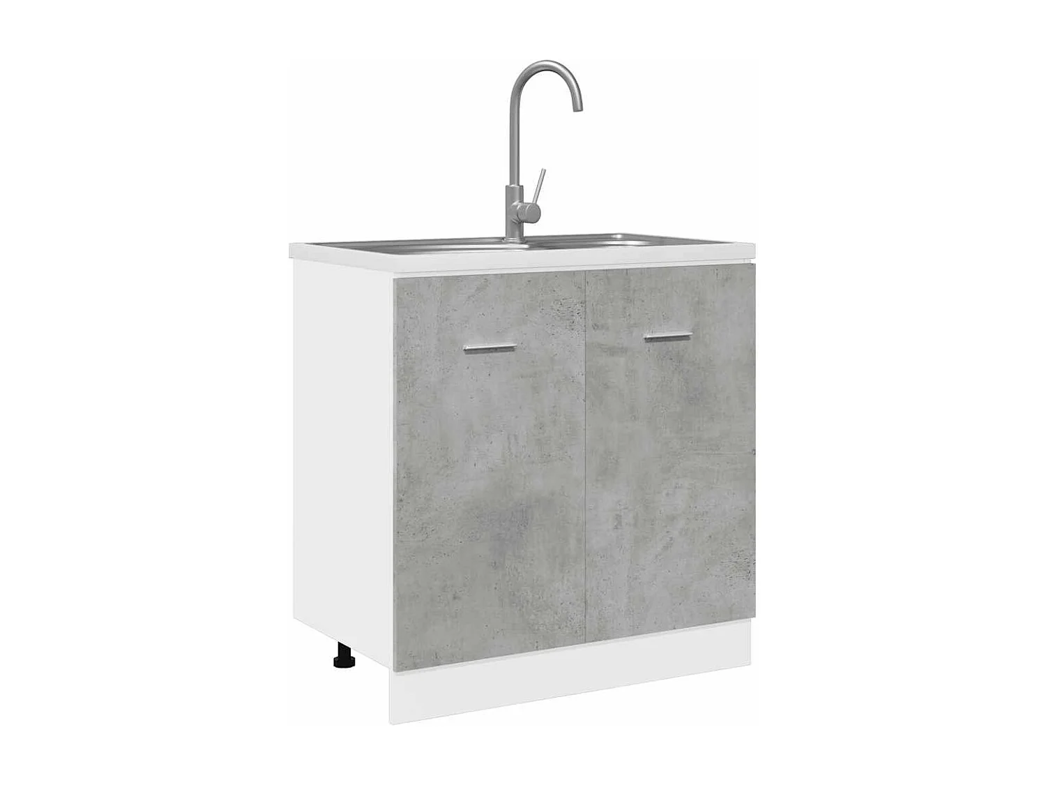 Meuble sous-évier "Lyon" Gris béton 80 x 46 x 81,5 cm Bois d'ingénierie